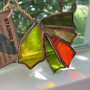 Handmade Stained Glass Maple Leaf Suncatcher